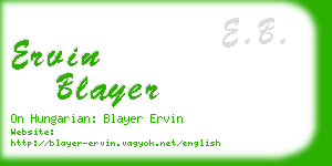 ervin blayer business card